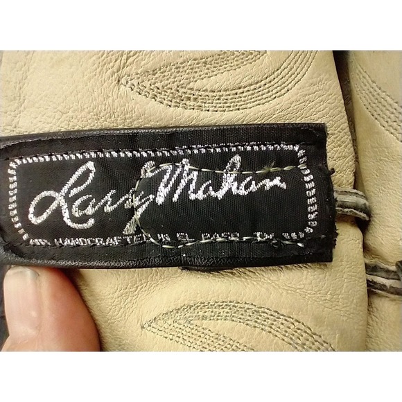 Larry Mahan Exotic Ostrich Leather Wingtip Cowboy Boots Quill Smooth size 7 B - Picture 7 of 9